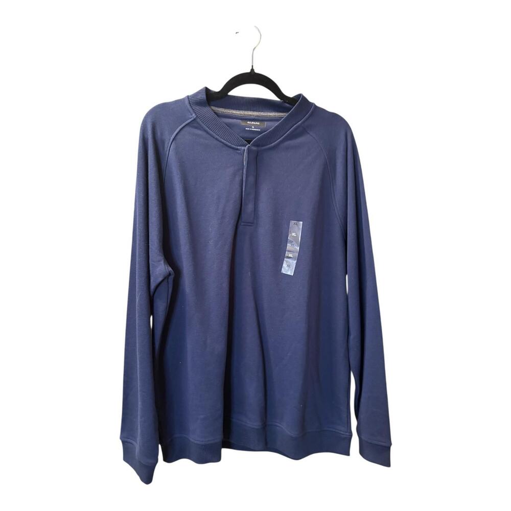 Alfani Men’s Navy Blue Long Sleeve Pullover Sweatshirt XL